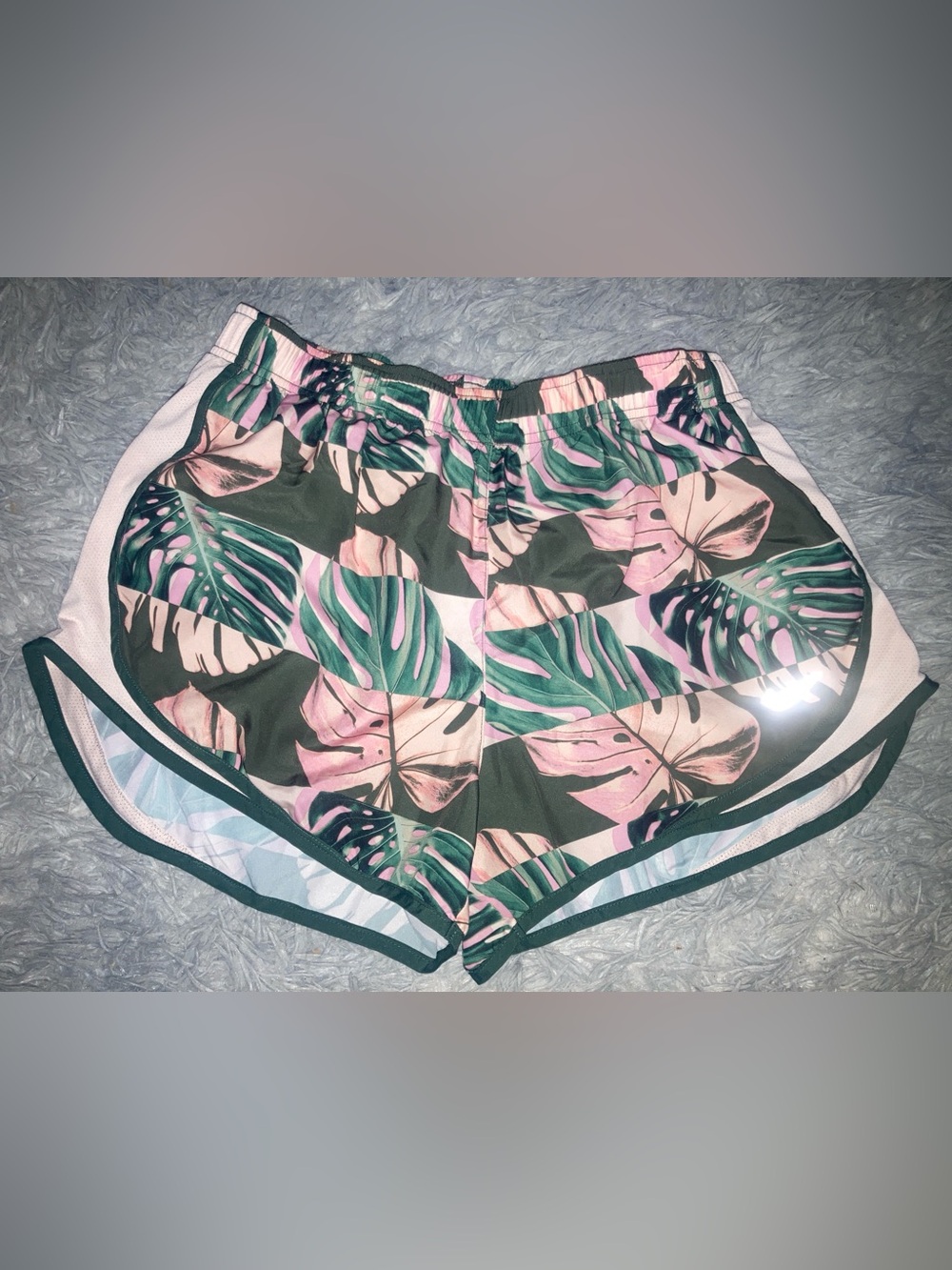 Women’s Nike Tropical Leaf Print Shorts - Pink & Green